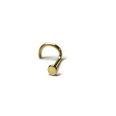 18k Gold Plated Flat Round 2 mm Nose Pin with wire in 92.5 Sterling Silver for Women and Girls - Silver Nose Pin