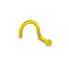 18k Gold Plated Flat Round 2 mm Nose Pin with wire in 92.5 Sterling Silver for Women and Girls