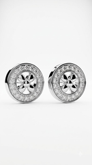 925 Sterling Silver Trendy Round Cubic Zircon Stud Earrings