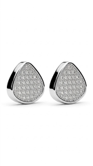 925 Sterling Silver Unique Pair of Triangle Shape Cubic Zircon Studs