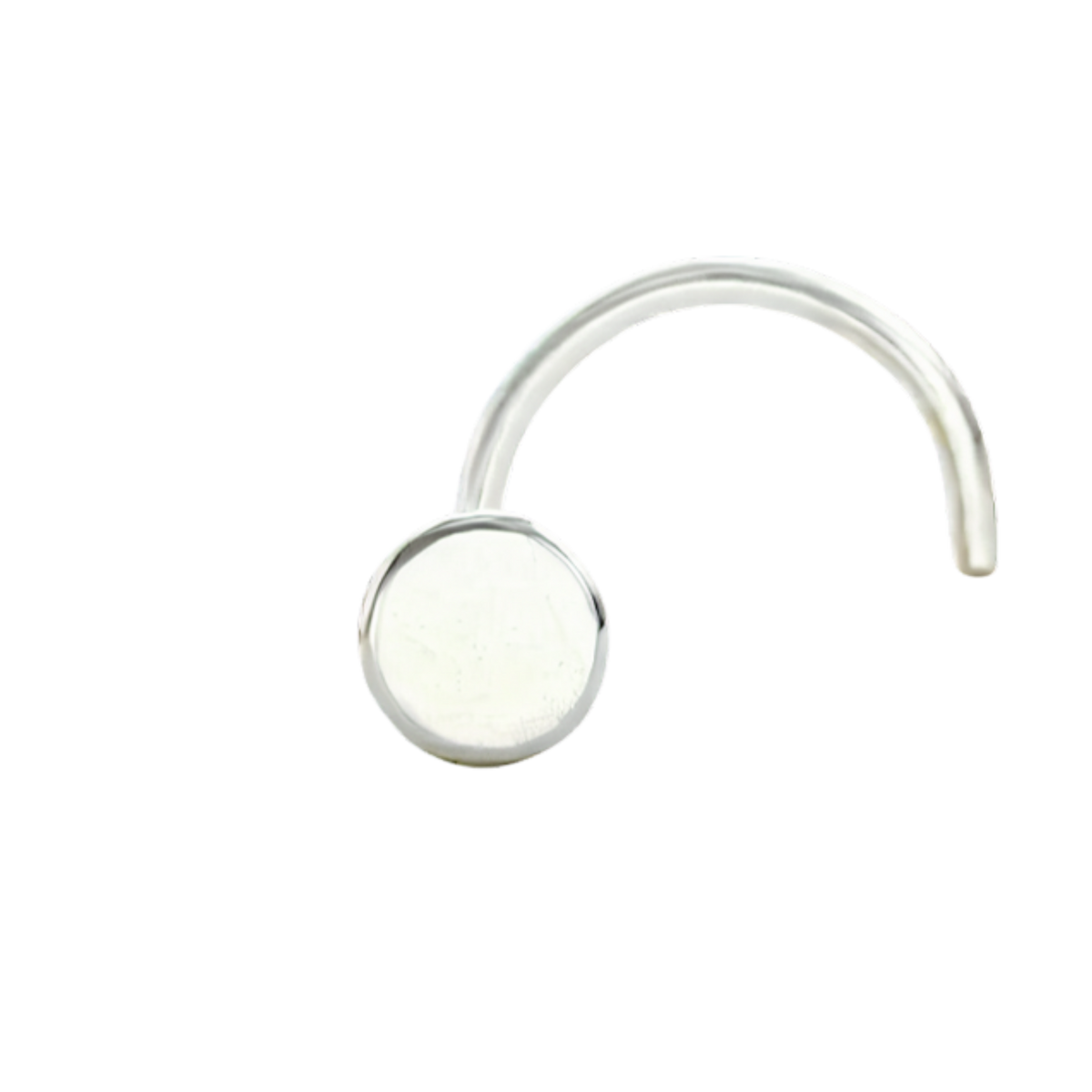 Flat Round 3 mm Nose Pin with wire in 92.5 Sterling Silver for Women and Girls