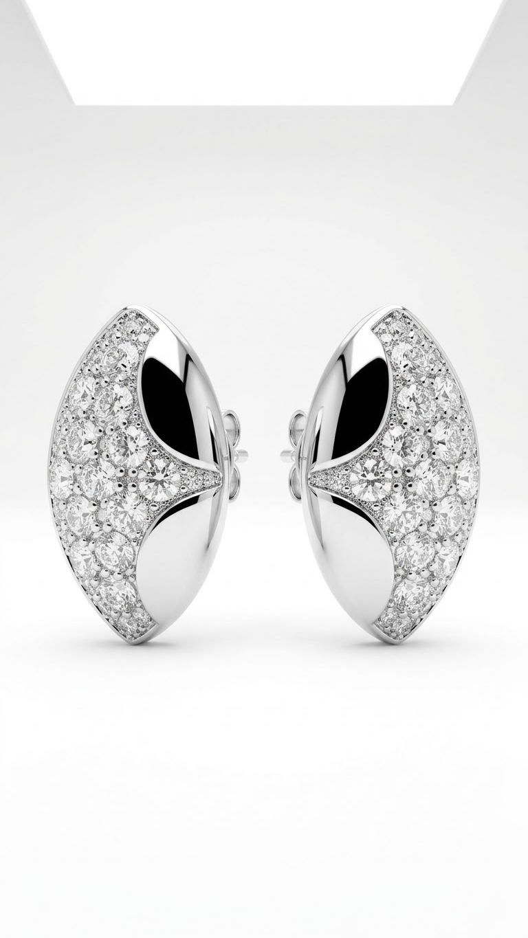 925 Sterling Silver Designer and Trendy Oval Shape Cz Studs