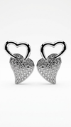 925 Sterling Silver Heart-Shaped Cubic Zirconia Studs Earrings