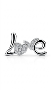 925 Sterling Silver Heart-Shaped Cubic Zirconia Studs Earrings