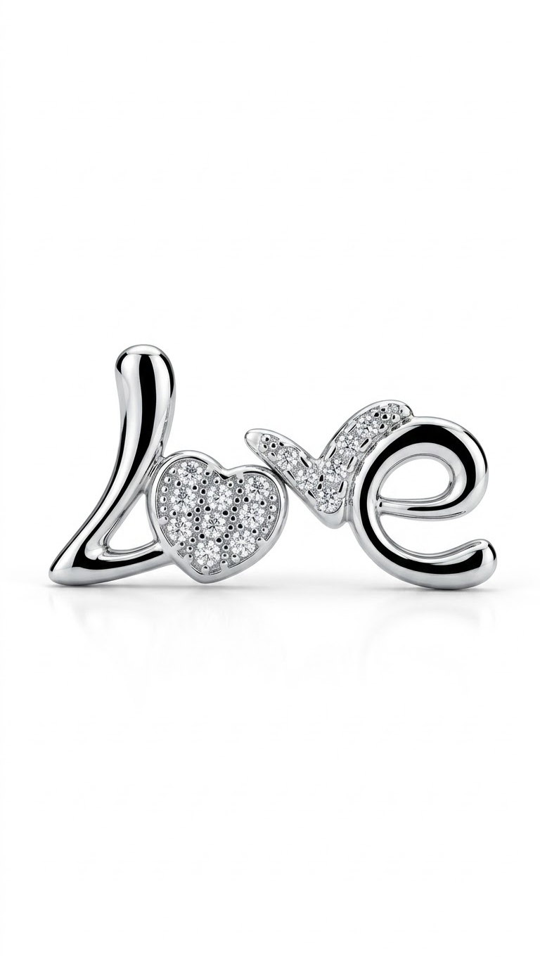 925 Sterling Silver Heart-Shaped Cubic Zirconia Studs Earrings