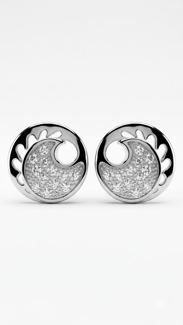 925 Sterling Silver Cute and Trendy Pair of Cubic Zircon Stud Earrings