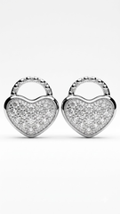 925 Sterling Silver Heart-Shaped Cubic Zirconia Studs Earrings