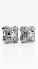 925 Sterling Silver Square Cubic Zircon Stud