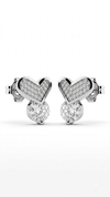 925 Sterling Silver Heart-Shaped Cubic Zirconia Studs Earrings