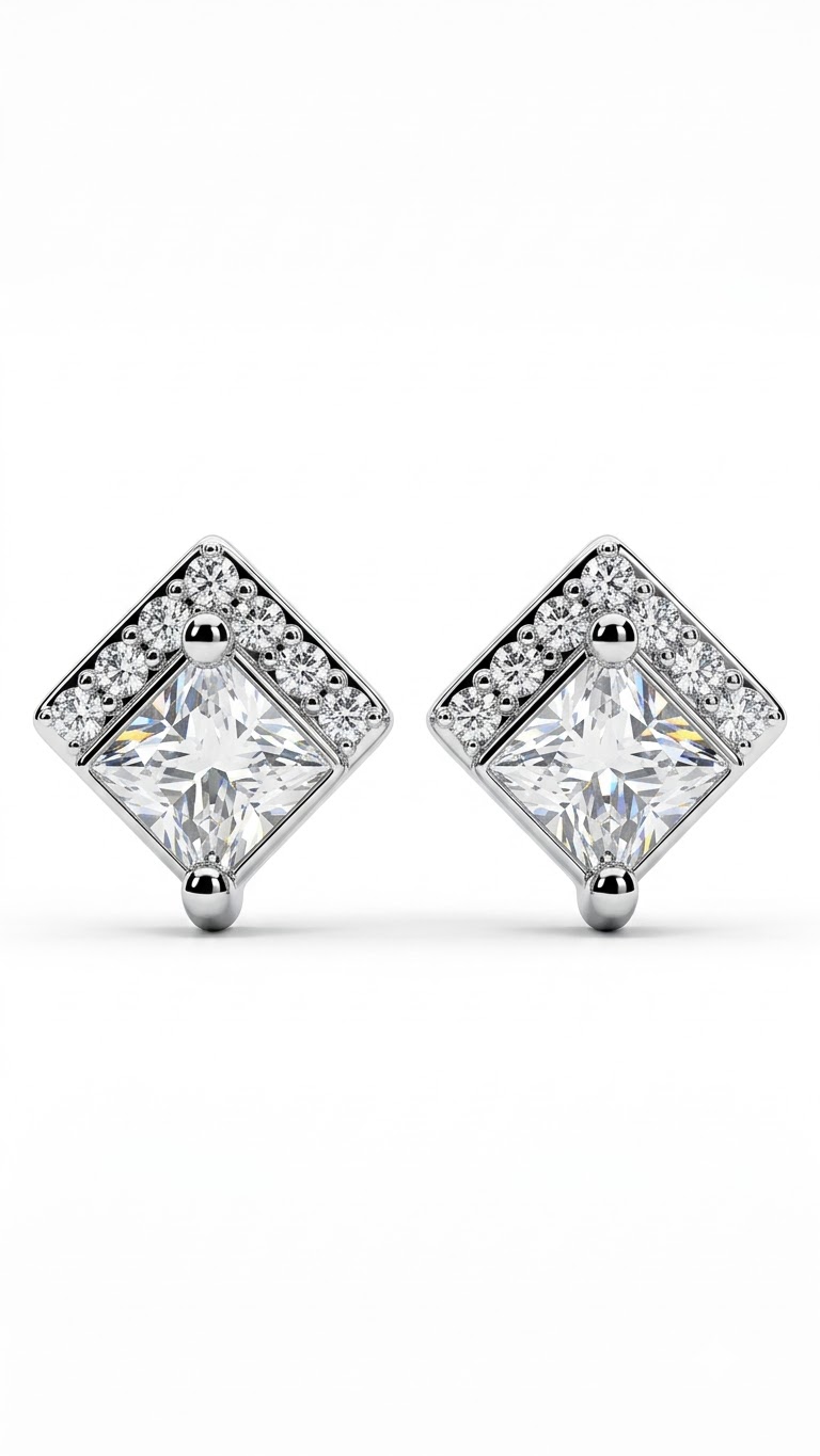 925 Sterling Silver Cute and Small Cz Studs