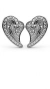 925 Sterling Silver Heart-Shaped Cubic Zirconia Studs Earrings