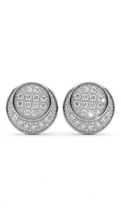 925 Sterling Silver Designer Pair of Cubic Zircon Stud Earrings
