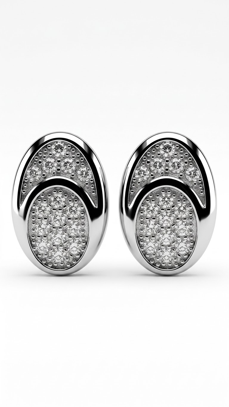 925 Sterling Silver Chic Pair of Cubic Zircon Stud Earrings