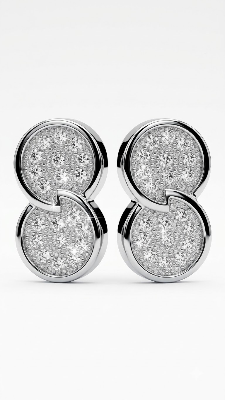 925 Sterling Silver Stylish Infinity Cubic Zircon Stud Earrings