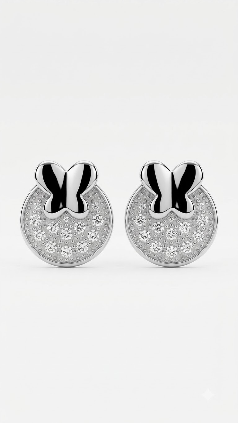 925 Sterling Silver Designer Cubic Zircon Stud Earrings