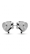 925 Sterling Silver Heart-Shaped Cubic Zirconia Studs Earrings