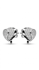925 Sterling Silver Heart-Shaped Cubic Zirconia Studs Earrings