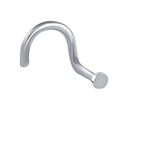 Flat Round 2 mm Nose Pin with wire in 92.5 Sterling Silver for Women and Girls