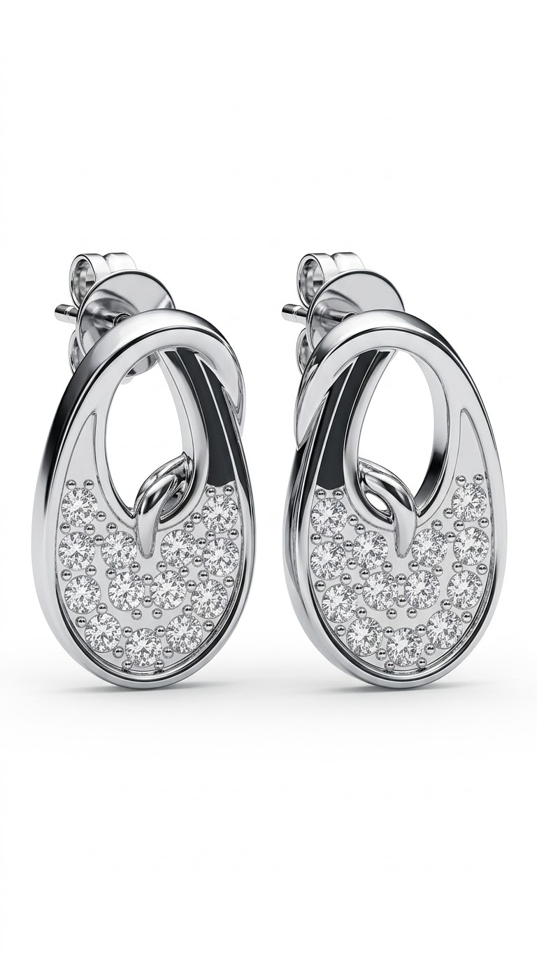 925 Sterling Silver beautiful pair of Cubic Zircon Studs