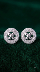 925 Sterling Silver Trendy Round Cubic Zircon Stud Earrings