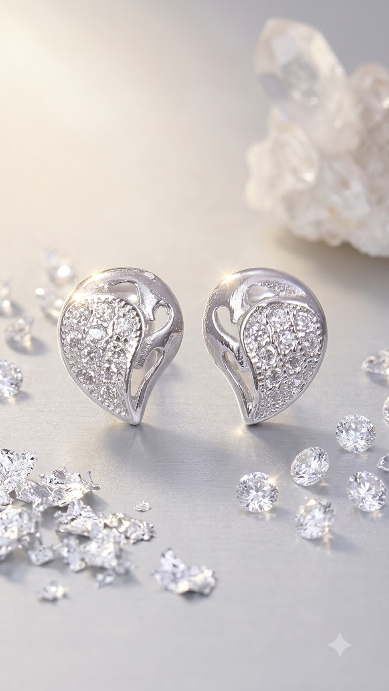 925 Sterling Silver Cz Studs for Girls in Pure