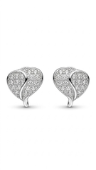 925 Sterling Silver Heart-Shaped Cubic Zirconia Studs Earrings