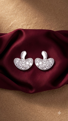 925 Sterling Silver Heart-Shaped Cubic Zirconia Studs Earrings