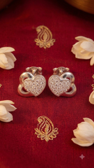 925 Sterling Silver Heart-Shaped Cubic Zirconia Studs Earrings