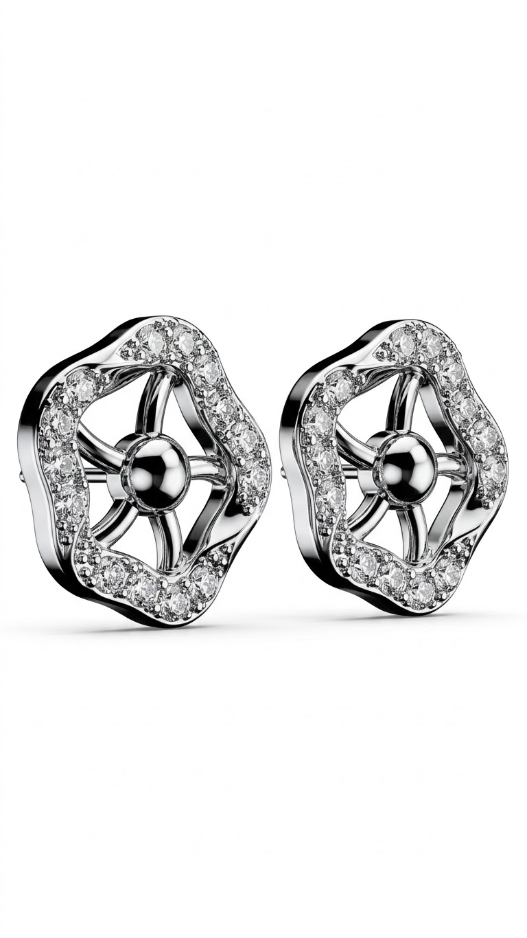 925 Sterling Silver Trendy and Stylish Cubic Zircon Stud Earrings