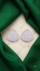 925 Sterling Silver Unique Pair of Triangle Shape Cubic Zircon Studs