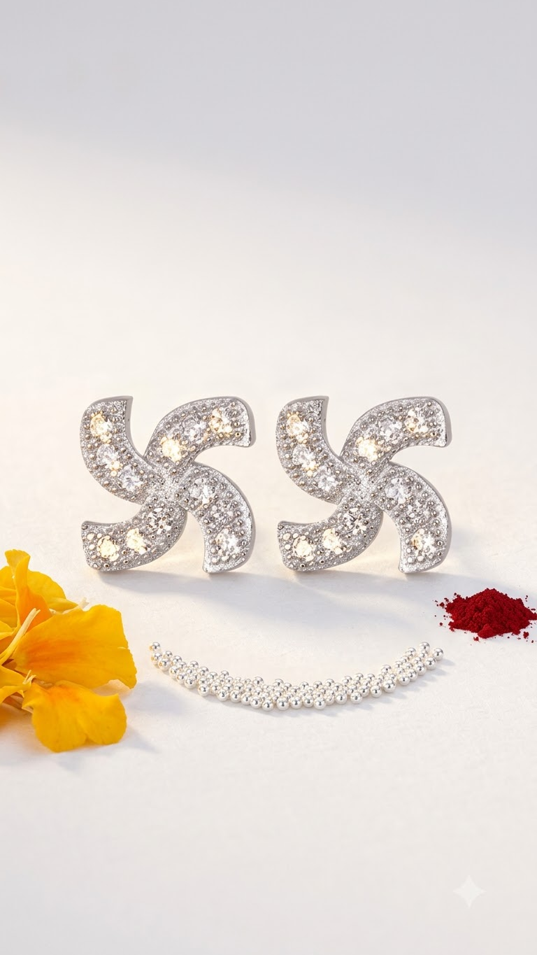 925 Sterling Silver Geomatrical Cz Studs