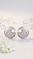 925 Sterling Silver Cute and Trendy Pair of Cubic Zircon Stud Earrings