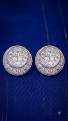 925 Sterling Silver Designer Pair of Cubic Zircon Stud Earrings