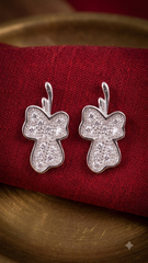 925 Sterling Silver Leaf Shape Cubic Zircon Studs