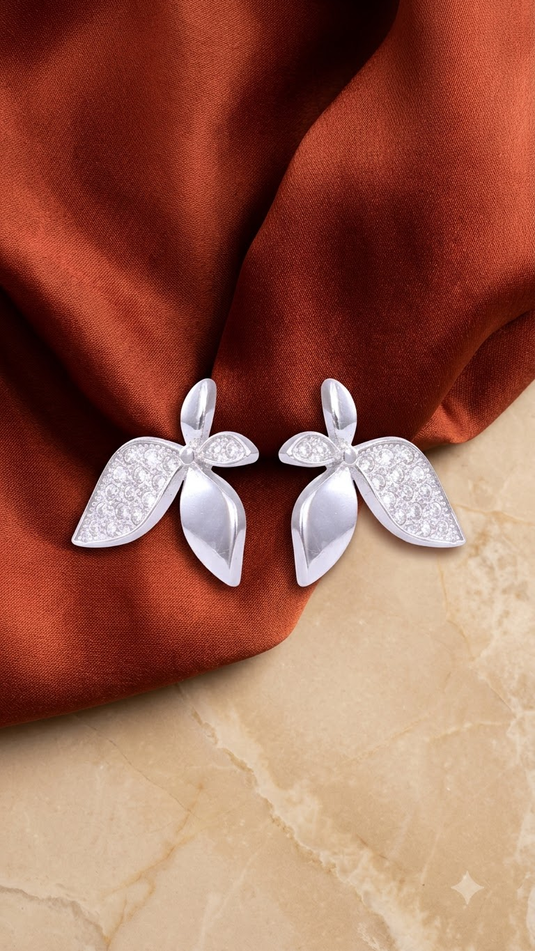 925 Sterling Silver Big And Trendy Cz Stud
