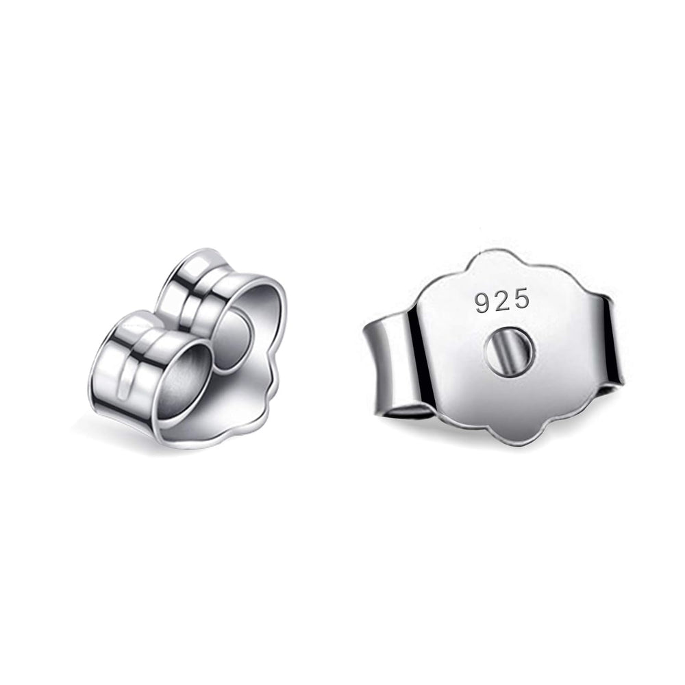 Butterfly Push Backs for Stud Earrings for Women in Sterling Silver - 3 Pairs