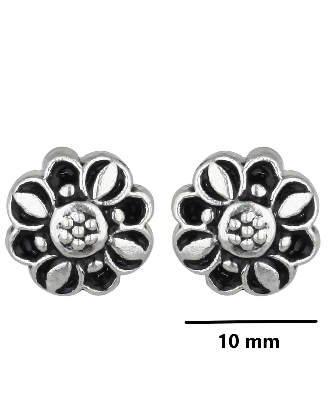 92.5 Silver and Unisexual Meena Work light weighted Studs - Studs