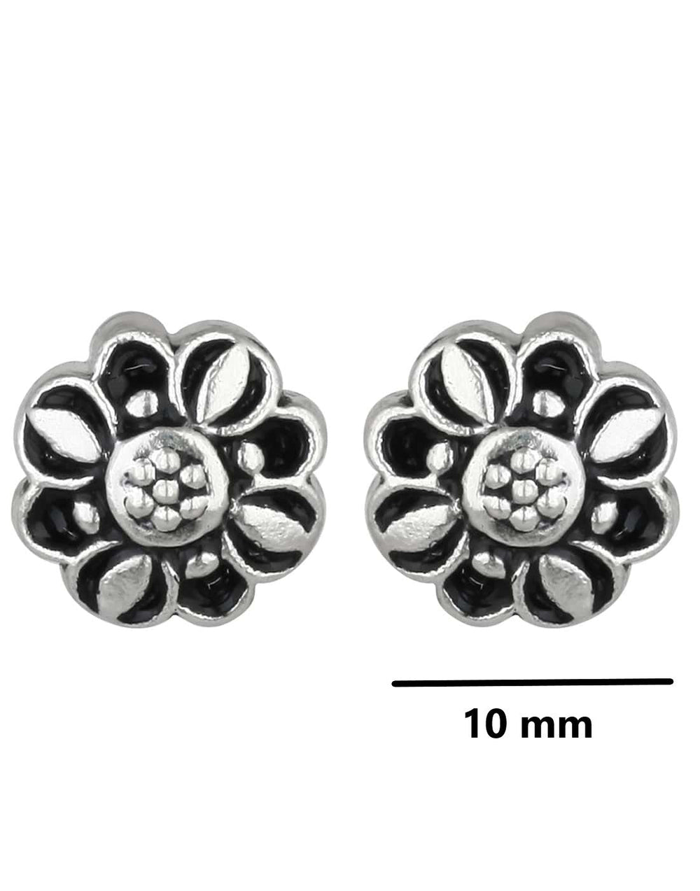 92.5 Silver and Unisexual Meena Work light weighted Studs - Studs