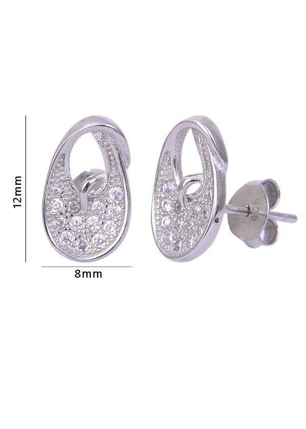 925 Sterling Silver beautiful pair of Cubic Zircon Studs - Studs