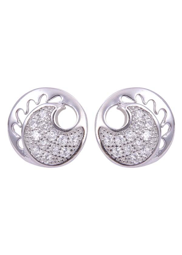 925 Sterling Silver Cute and Trendy Pair of Cubic Zircon Stud Earrings - Studs