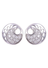 925 Sterling Silver Cute and Trendy Pair of Cubic Zircon Stud Earrings - Studs