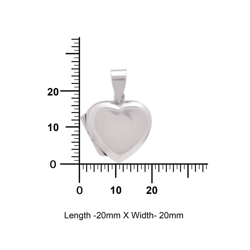 92.5 Sterling Silver Designer Heart Photo Locket Pendant - Pendants