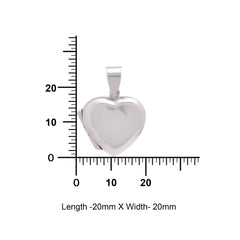92.5 Sterling Silver Designer Heart Photo Locket Pendant - Pendants