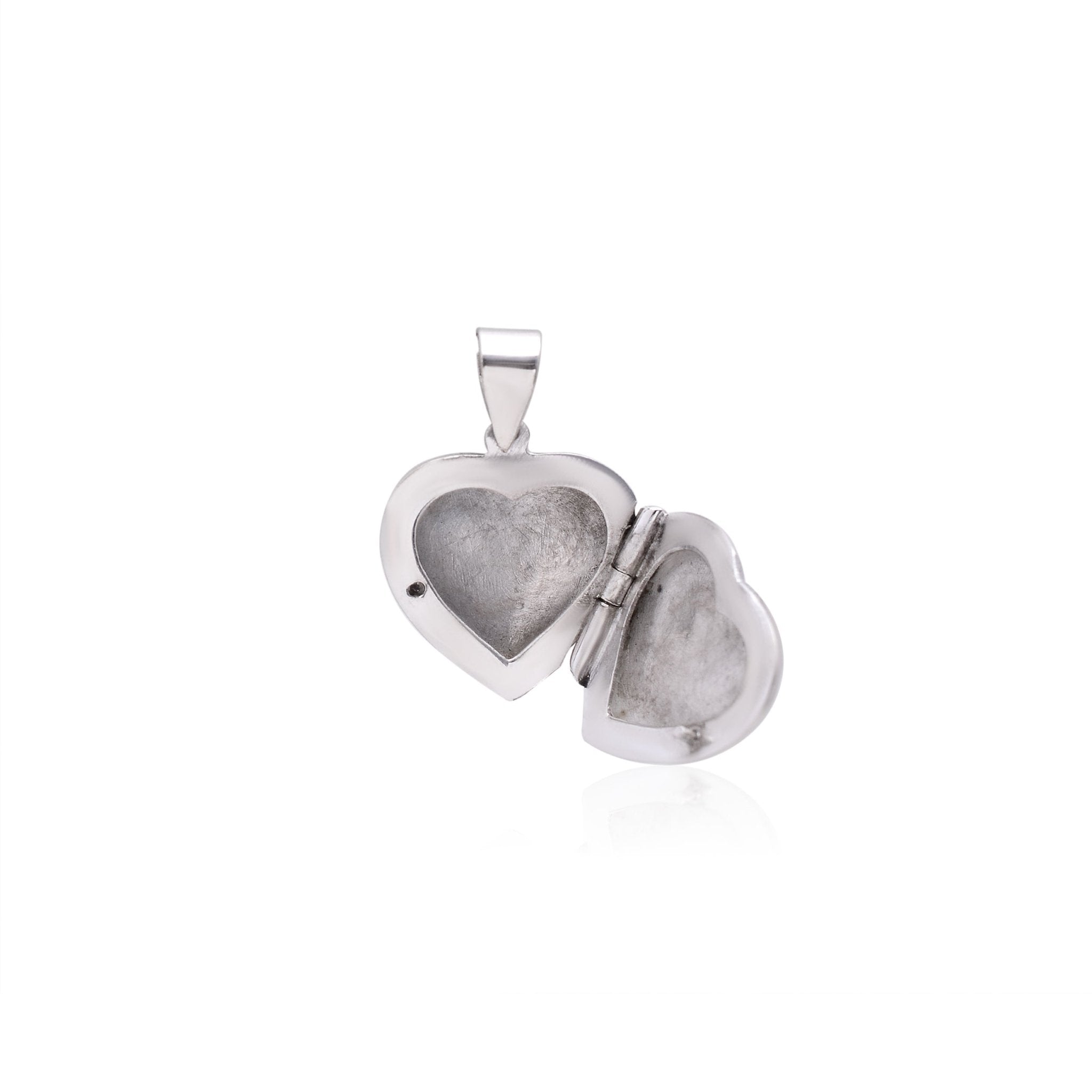 92.5 Sterling Silver Designer Heart Photo Locket Pendant - Pendants