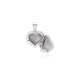 92.5 Sterling Silver Designer Heart Photo Locket Pendant - Pendants