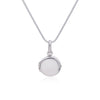 92.5 Sterling Silver Designer Round Photo Locket Pendant