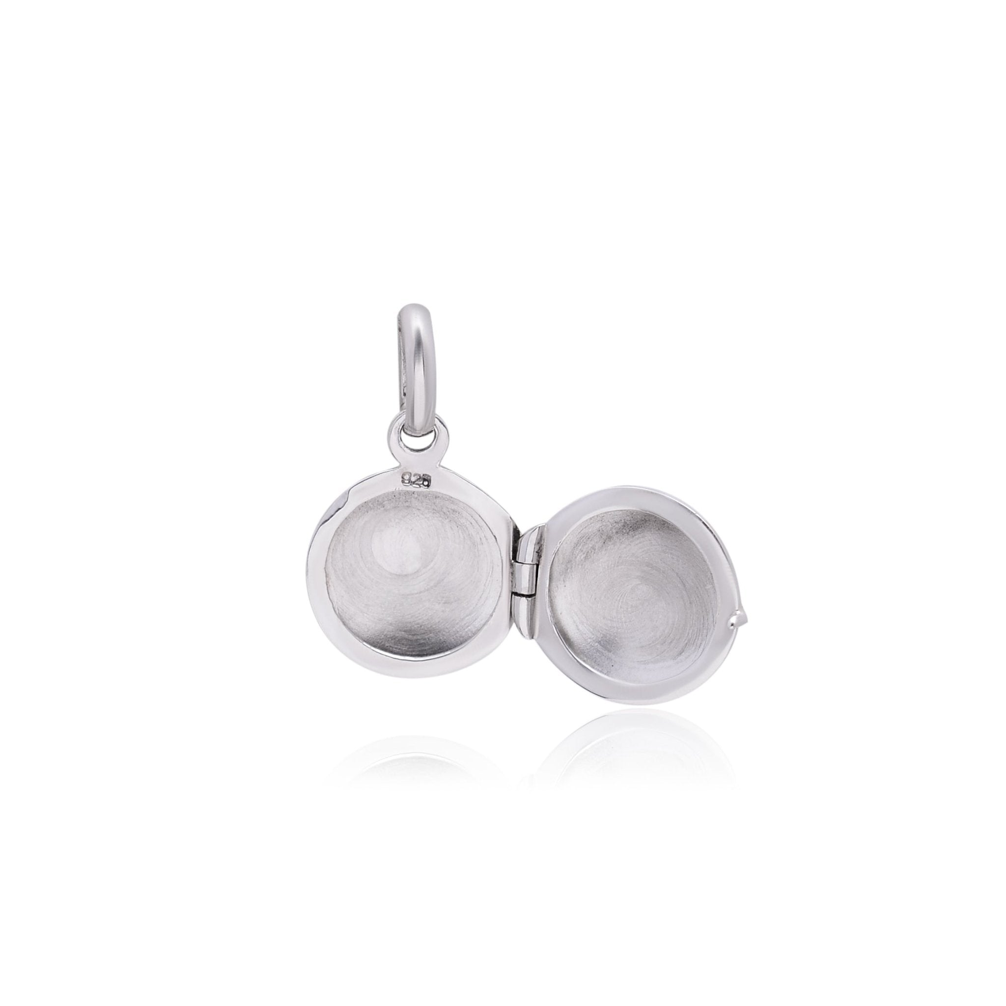 92.5 Sterling Silver Designer Round Photo Locket Pendant - Pendants