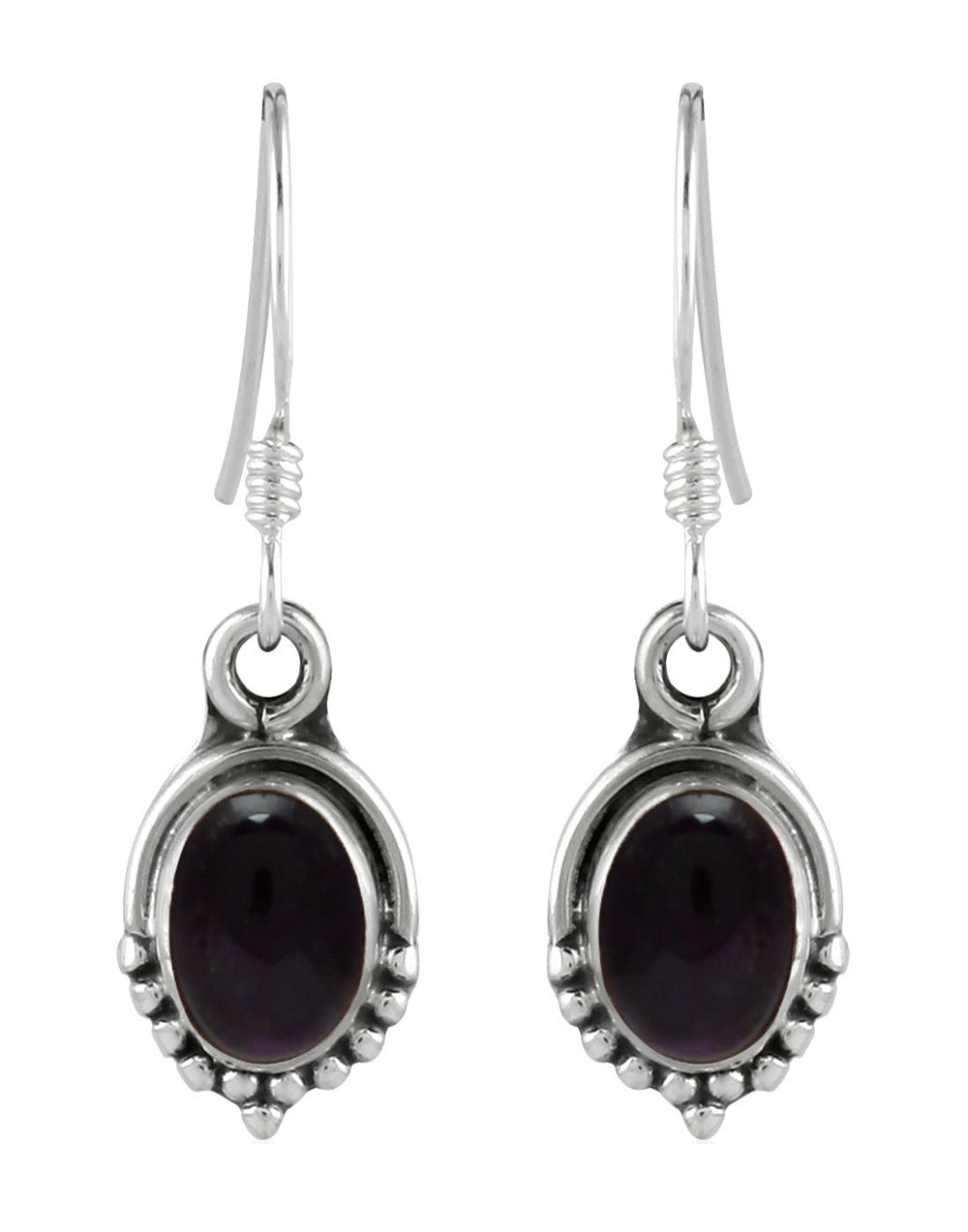925 Sterling Silver Handmade Dangler Hanging Earrings with Amethyst Precious Stone - Danglers