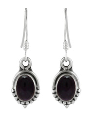925 Sterling Silver Handmade Dangler Hanging Earrings with Amethyst Precious Stone - Danglers
