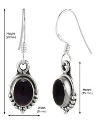 925 Sterling Silver Handmade Dangler Hanging Earrings with Amethyst Precious Stone - Danglers